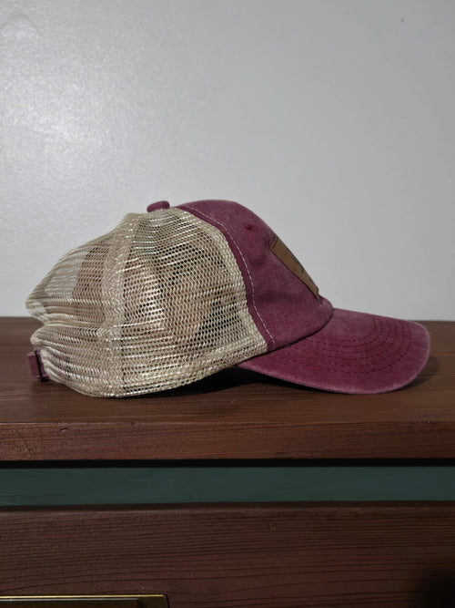 Vintage Burgundy mesh back hat